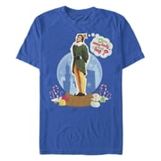 Mens Elf Buddy Hug Snow Globe Graphic T-Shirt