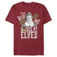 thumbnail image 1 of Men's Elf Buddy Human Raised By Elves  Graphic Tee Cardinal Large, 1 of 4