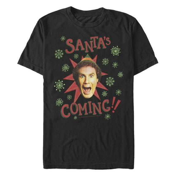 Men's Elf Buddy Santa's Coming Graphic T-Shirt