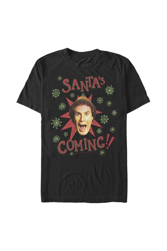 Men's Elf Buddy Santa's Coming Graphic T-Shirt