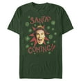 thumbnail image 1 of Men's Elf Buddy Santa's Coming  Graphic Tee Dark Green 2X Large, 1 of 5