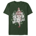 thumbnail image 1 of Men's Elf Cotton-Headed Ninny Muggins Buddy Graphic Tee Dark Green 3X Large, 1 of 4