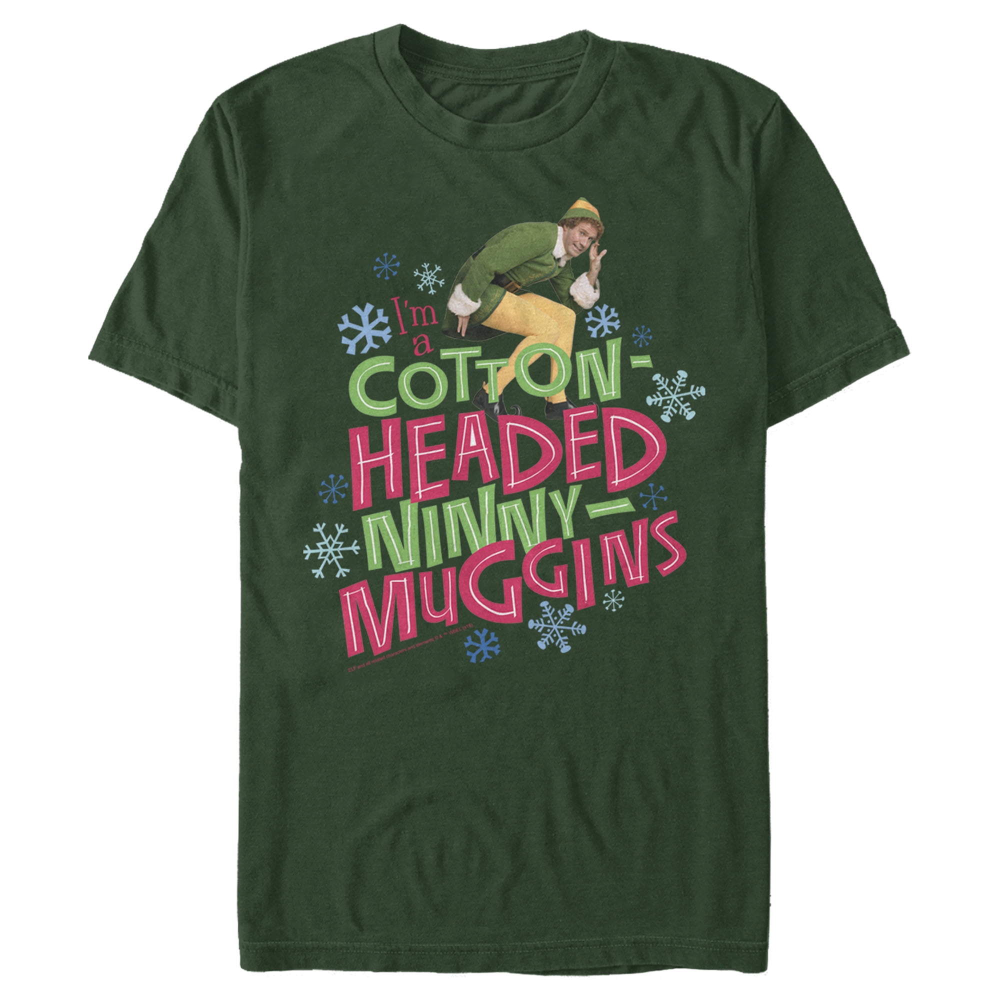 Men's Elf CottonHeaded Ninny Muggins Graphic Tee Dark Green Medium