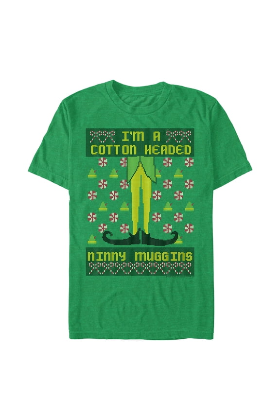 Men's Elf Cotton-Headed Ugly Sweater Graphic T-Shirt