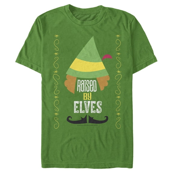 Men's Elf Raised By Elves Cartoon Graphic T-Shirt