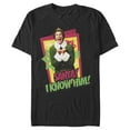 thumbnail image 1 of Men's Elf Santa I Know Him Quote Graphic Tee Black 3X Large, 1 of 5
