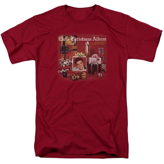 Men's Elvis Presley Christmas Album T-shirt Medium Cardinal