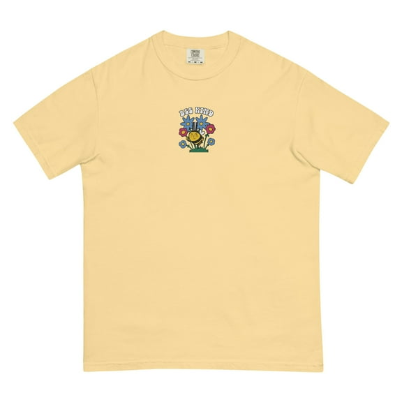 Men's Embroidered Adult Premium Garment Dyed Ring Spun Cotton T-shirt Bee Kind