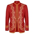 thumbnail image 1 of Men’s Embroidered Floral Blazer Jacket - Single Button Stand Collar Slim Fit Suit Coat (Acrylic Fabric) for Wedding, Party, Stage Performance Outfits, 1 of 2
