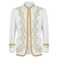 thumbnail image 1 of Men’s Embroidered Floral Blazer Jacket - Single Button Stand Collar Slim Fit Suit Coat (Acrylic Fabric) for Wedding, Party, Stage Performance Outfits, 1 of 2