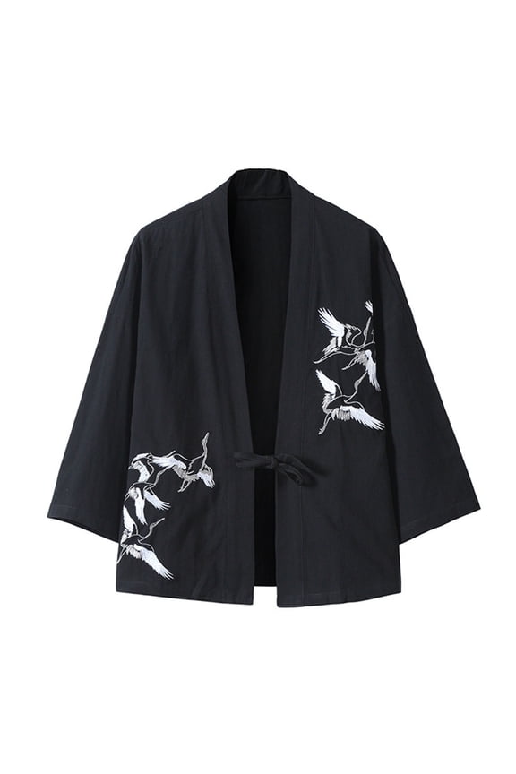 Men's Embroidered Hanbok Cardigan Retro Trend Thin Embroidered Cardigan Fashion Versatile Tops