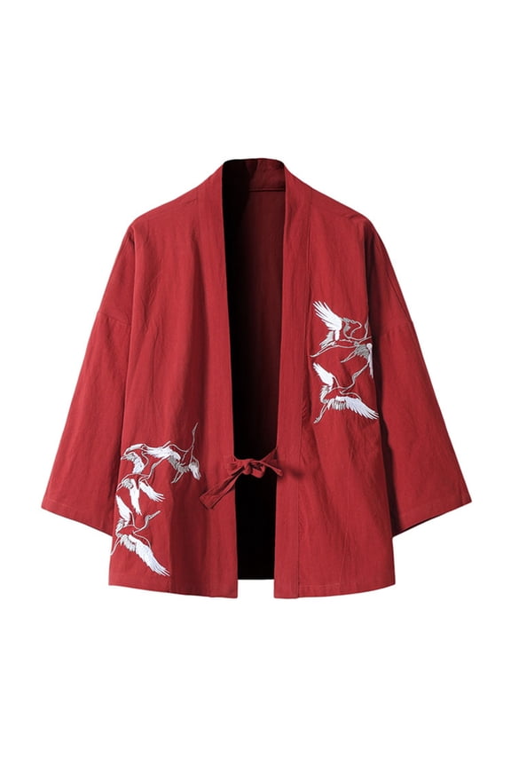 Men's Embroidered Hanbok Cardigan Retro Trend Thin Embroidered Cardigan Fashion Versatile Tops