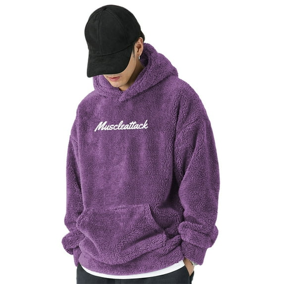 Men's Embroidered Lettering Hoodie Casual Pullover Sweatshirt For Athletic Streetwear Comfort Fit Oversized Pullover Long Sleeve Crewneck Casual Tops