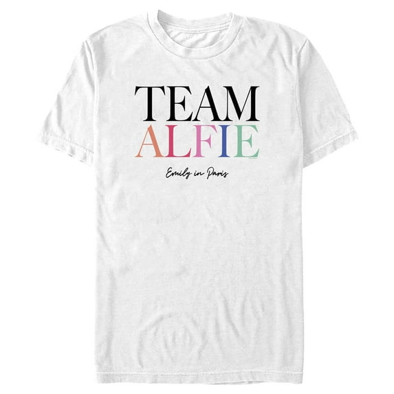 Men's Emily in Paris Team Alfie Graphic Tee White / Alfie Large