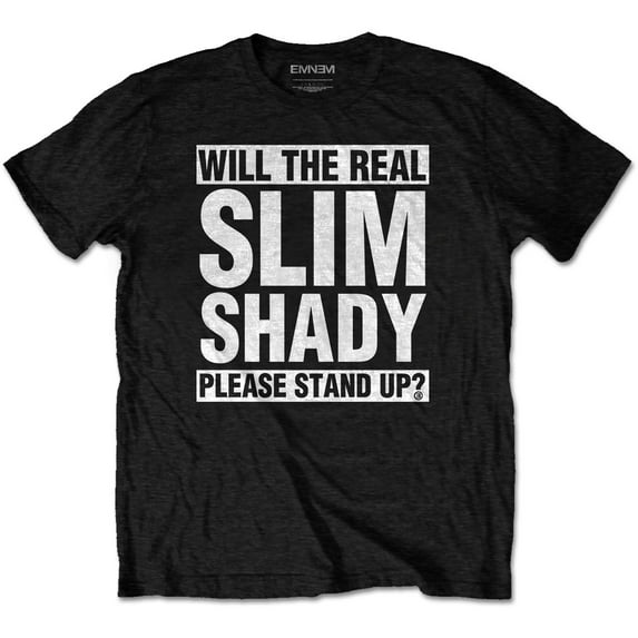 Men's Eminem The Real Slim Shady Slim Fit T-shirt Medium Black