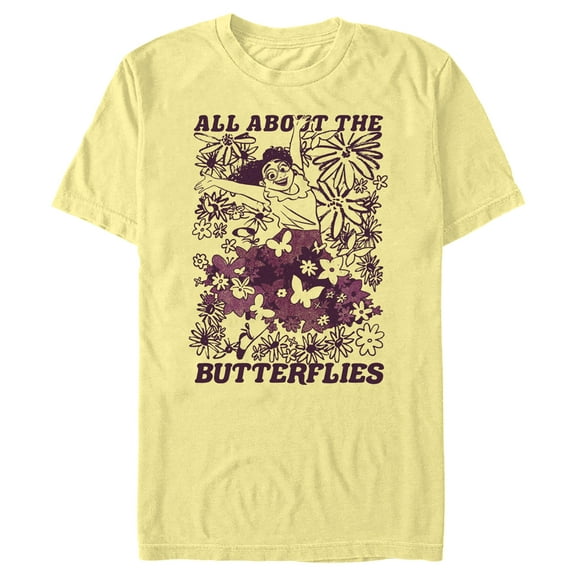 Men's Encanto Mirabel All About the Butterflies Sketch  Graphic Tee Banana Large