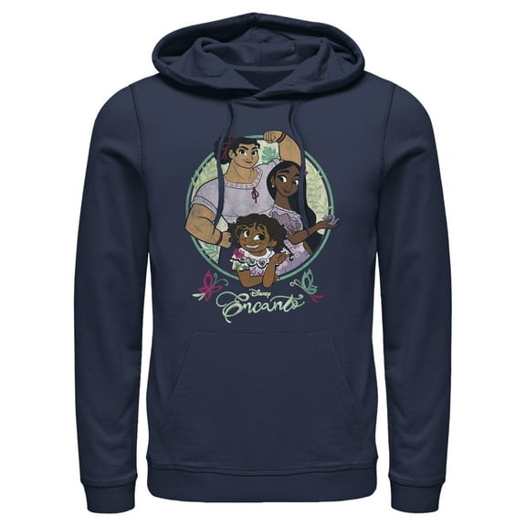 Men's Encanto Mirabel, Isabela & Luisa Magical Sisters Pull Over Hoodie Navy Blue X Large