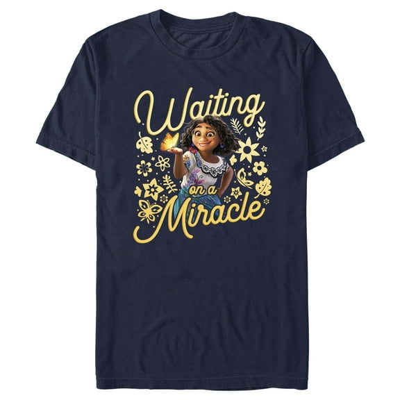 Men's Encanto Mirabel Waiting on a Miracle  Graphic Tee Navy Blue 2X Large