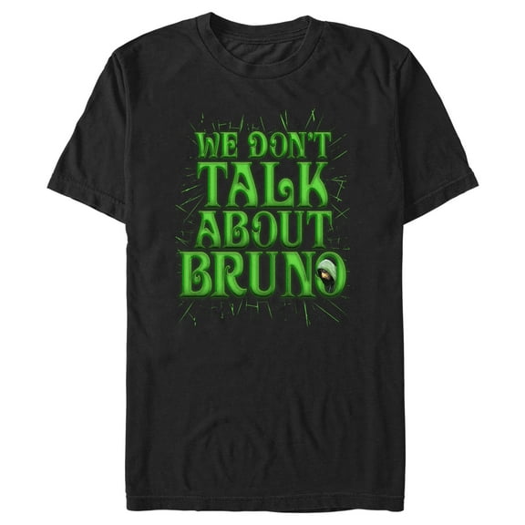 Men's Encanto We Don't Talk About Bruno Green Text Graphic Tee Black X Large