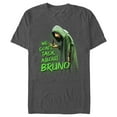 thumbnail image 1 of Men's Encanto We Don't Talk About Bruno Green Text Graphic Tee Charcoal Heather 2X Large, 1 of 5