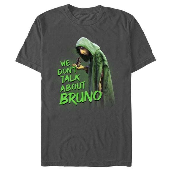 Men's Encanto We Don't Talk About Bruno Green Text Graphic Tee Charcoal Large