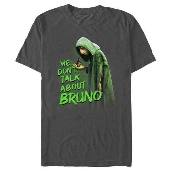 Men's Encanto We Don't Talk About Bruno Green Text Graphic Tee Charcoal X Large