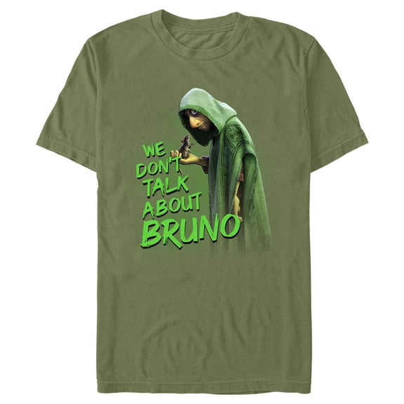Men's Encanto We Don't Talk About Bruno Green Text  Graphic Tee Military Green Small