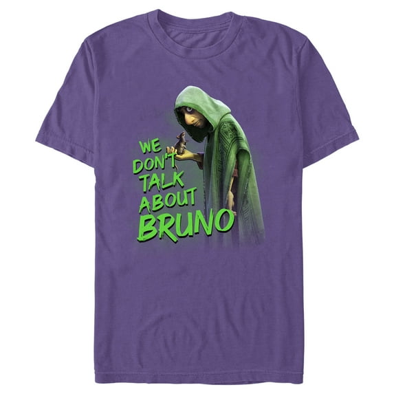 Men's Encanto We Don't Talk About Bruno Green Text Graphic Tee Purple 2X Large