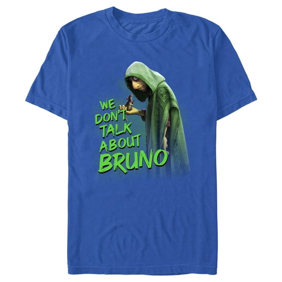 Men's Encanto We Don't Talk About Bruno Green Text Graphic Tee Royal Blue Medium