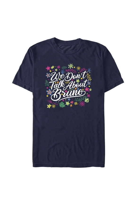 Men's Encanto We Don't Talk About Bruno Quote Graphic Tee Navy Blue Small