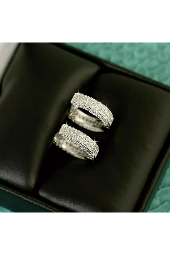 Men's Engagement Ring 3Ct Round Cut Moissanite 14K White Gold Plated