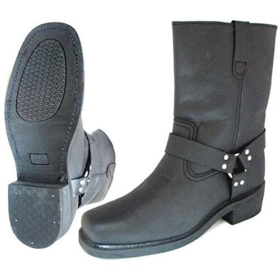 Men's Engineer Motorcycle Boots Classic Harness Genuine Leather Stitching Sole