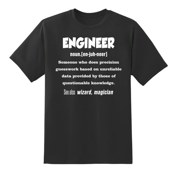 Men's Engineer T Shirt Funny Definition of Engineer Mens Graphic T Shirts Design Black,S