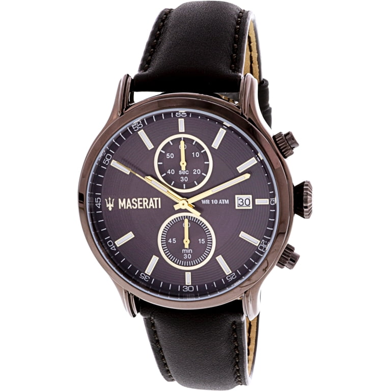 Men's Epoca R8871618006 Brown Leather Quartz Dress Watch - Walmart.com