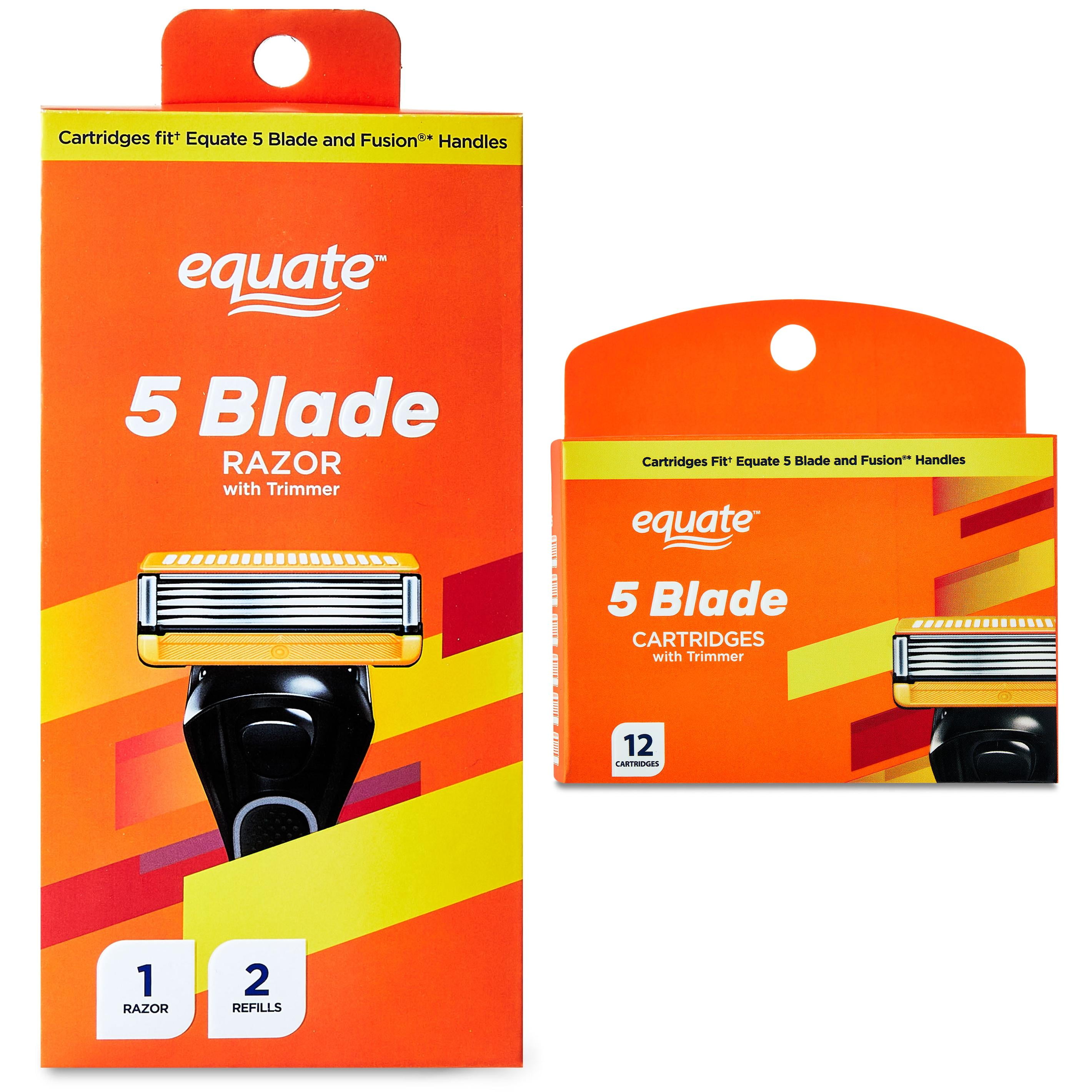Equate Men's 5-blade Razor Value Bundle, 1 Handle plus 14 blade refills