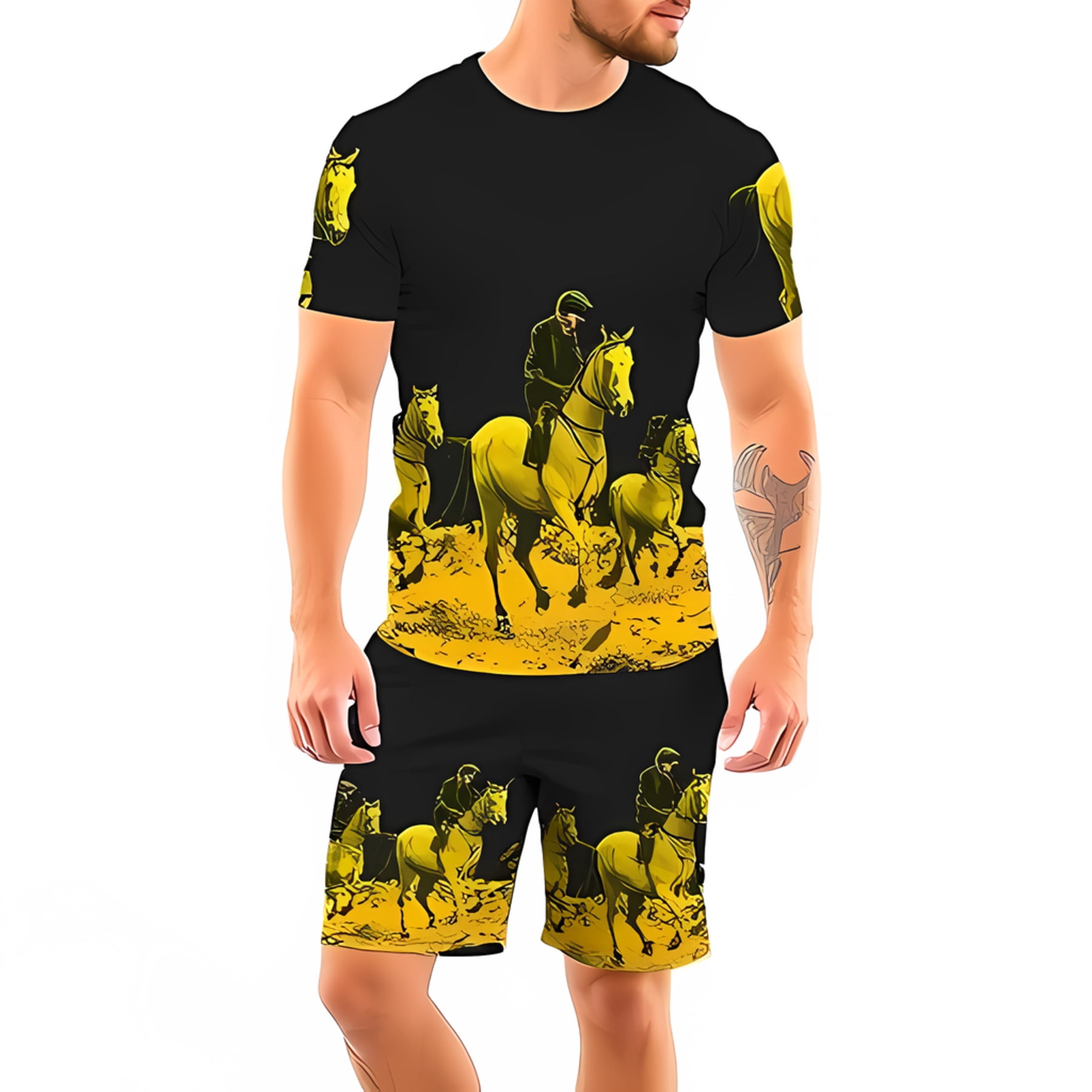 EQUINE ACTIVE SUIT PRINTED YELLOW
