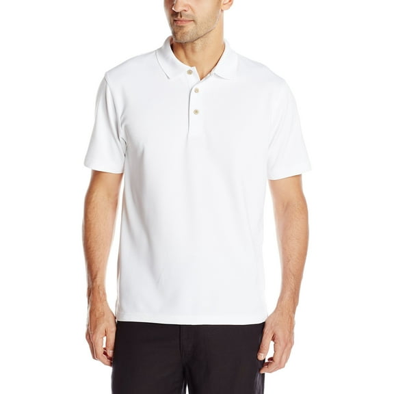 Men's Essential Textured Performance Polo Shirt-White