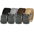 thumbnail image 1 of Men's Essentials Adjustable Belt Pack High Strength Canvas Web Belt with Distressed Silver Slider Buckle 4 Pack, 1 of 3