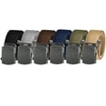 thumbnail image 1 of Men's Essentials Adjustable Belt Pack High Strength Canvas Web Belt with Distressed Silver Slider Buckle 6 Pack, 1 of 3