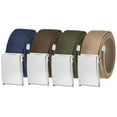 thumbnail image 1 of Men's Essentials Adjustable Belt Pack High Strength Canvas Web Belt with Silver Flip Top Buckle 4 Pack, 1 of 3