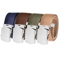 thumbnail image 1 of Men's Essentials Adjustable Belt Pack High Strength Canvas Web Belt with Silver Slider Buckle 4 Pack, 1 of 3