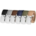 thumbnail image 1 of Men's Essentials Adjustable Belt Pack High Strength Canvas Web Belt with Silver Slider Buckle 6 Pack, 1 of 3