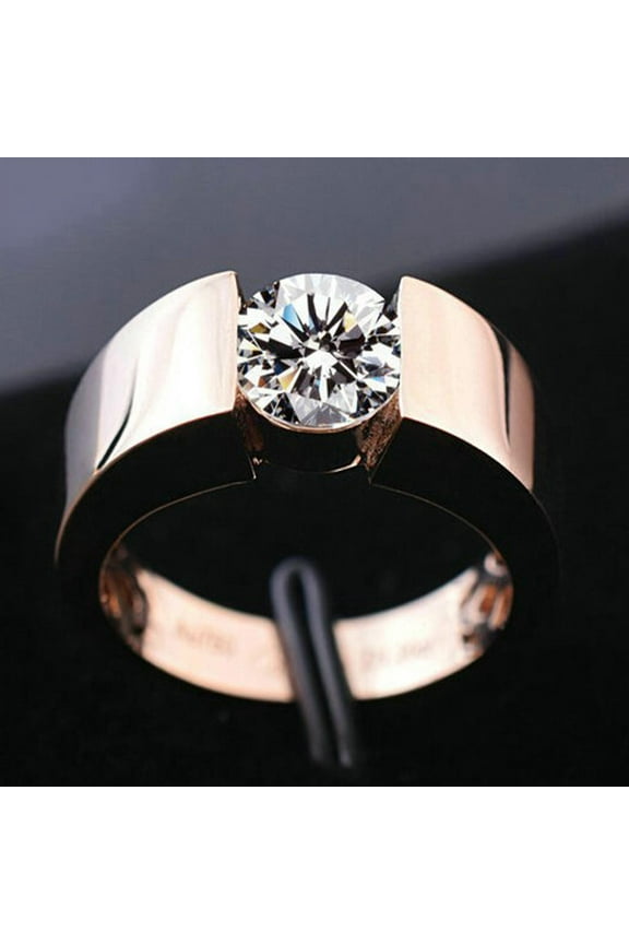 Men's European And American Rose Gold Silver Plated Ring