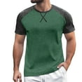 thumbnail image 1 of Men's European Color Blocked Fitness Short Sleeve T-Shirt - Casual Loose Round Neck Sports Base Shirt, 1 of 3