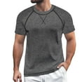 thumbnail image 1 of Men's European Color Blocked Fitness Short Sleeve T-Shirt - Casual Loose Round Neck Sports Base Shirt, 1 of 4
