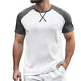 thumbnail image 1 of Men's European Color Blocked Fitness Short Sleeve T-Shirt - Casual Loose Round Neck Sports Base Shirt, 1 of 4