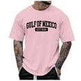 thumbnail image 1 of Men's European Minimalist Letter Print Short Sleeve T-Shirt - Casual Loose Round Neck Sports Top, 1 of 4
