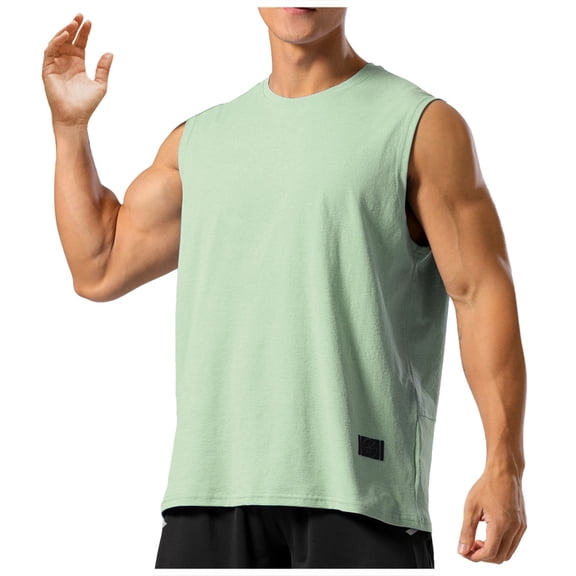 Men's European Solid Color Elastic Vest, Breathable, Quick Drying, Loose & Comfortable for Fitness Running