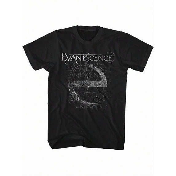 Men's Evanescence Graphic T-Shirt - Soft Cotton, Black With White Abstract Pattern, Round Neck, Short Sleeve, Casual T-Shirt, Ideal For Fans, Casual Wear| Round Neck T-Shirt| Cotton Material