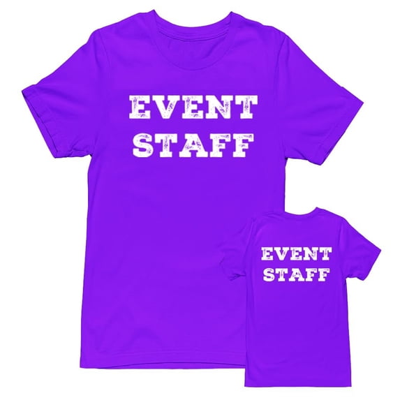 Men's Event Staff Tee NR, Front & Back, Purple, 2XL